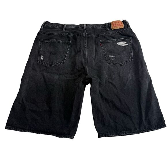 Levi’s 569 Distressed Black Denim Jean Shorts Big & Tall Men’s Sz 44 - Picture 13 of 13